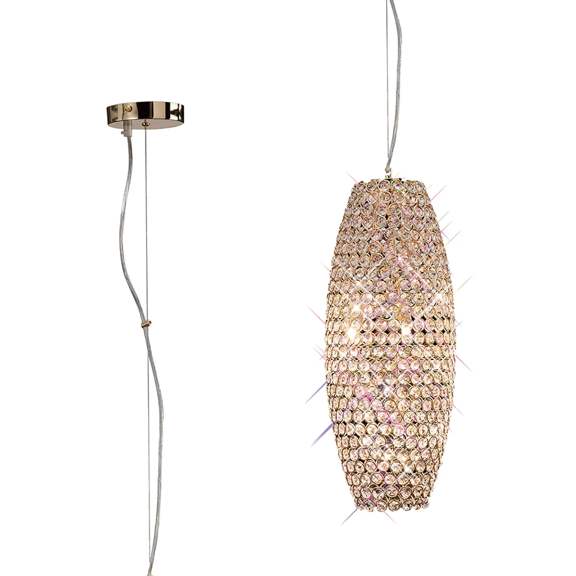 IL30765  Kos Crystal Pendant 4 Light French Gold